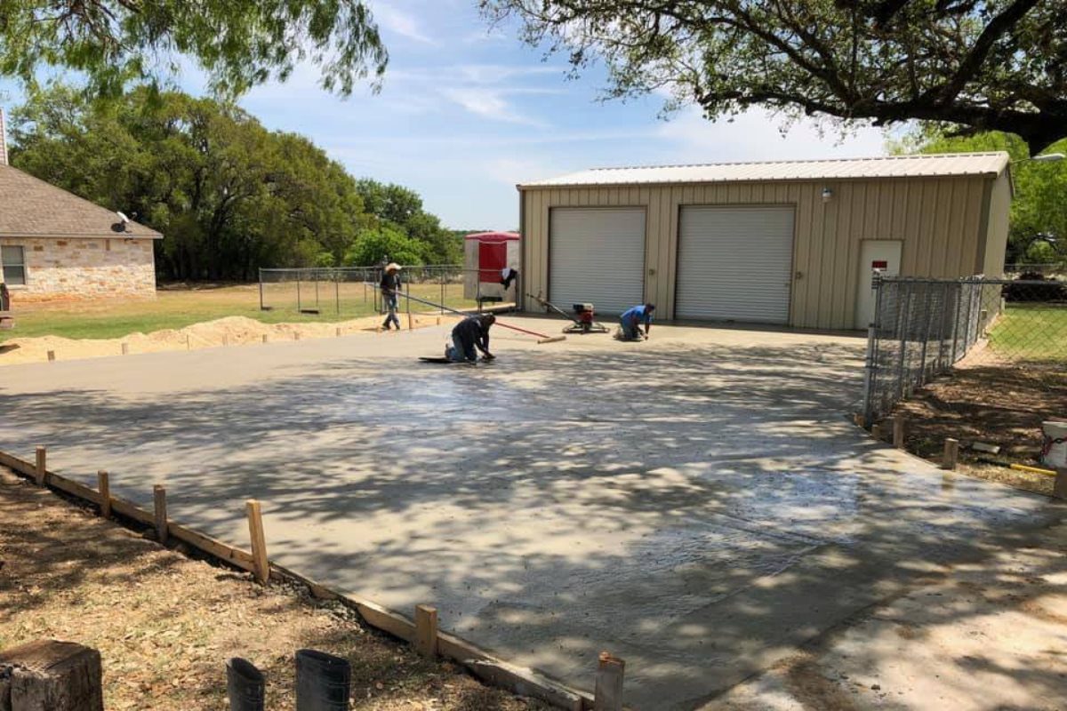 Concrete driveway