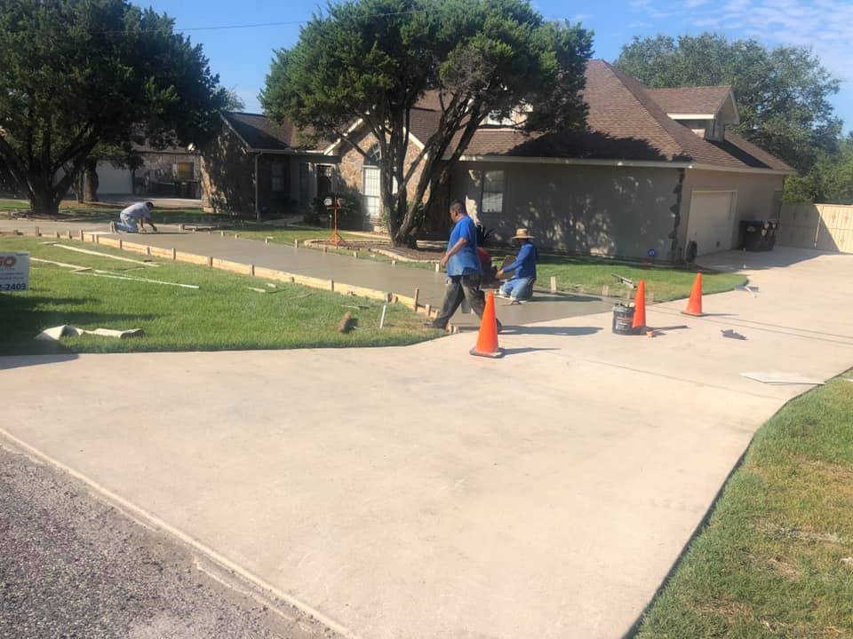 Concrete driveway