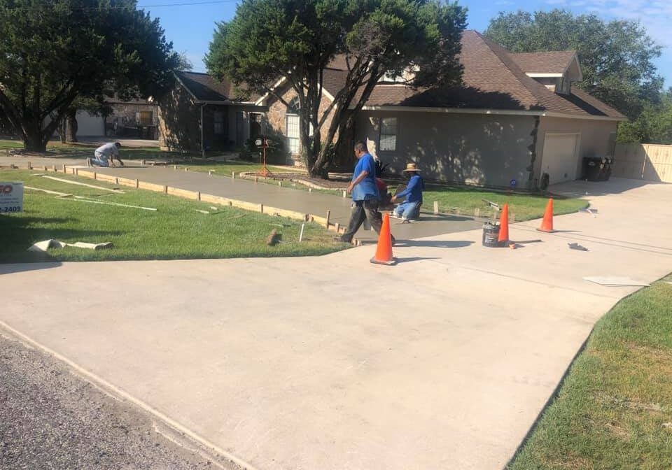 Concrete driveway